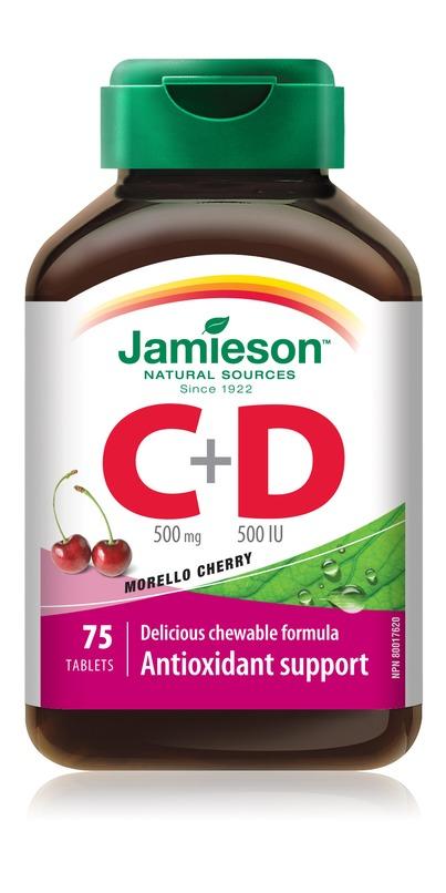 Jamieson Vitamin C D mg + 500 IU 75 Tablets Image 1