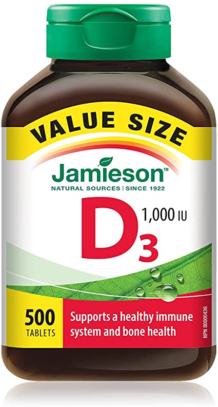 Jamieson Vitamin D3 1000 IU 500 Tablets Image 1