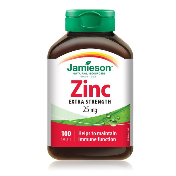 Jamieson Zinc Extra Strength 25 mg 100 Tablets Image 1