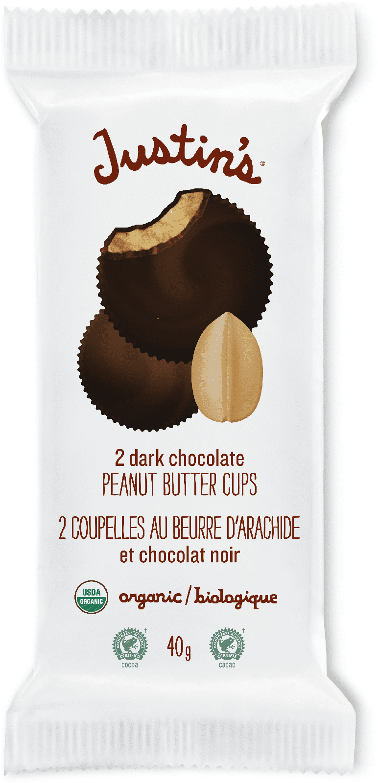Justin's Organic Dark Chocolate Peanut Butter Cups Image 2
