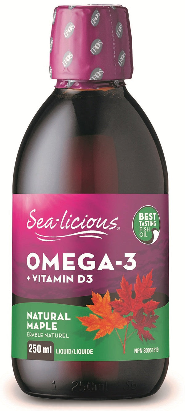 Karlene's Sea-licious Omega-3 with Vitamin D3 - Natural Maple 250 mL Image 1