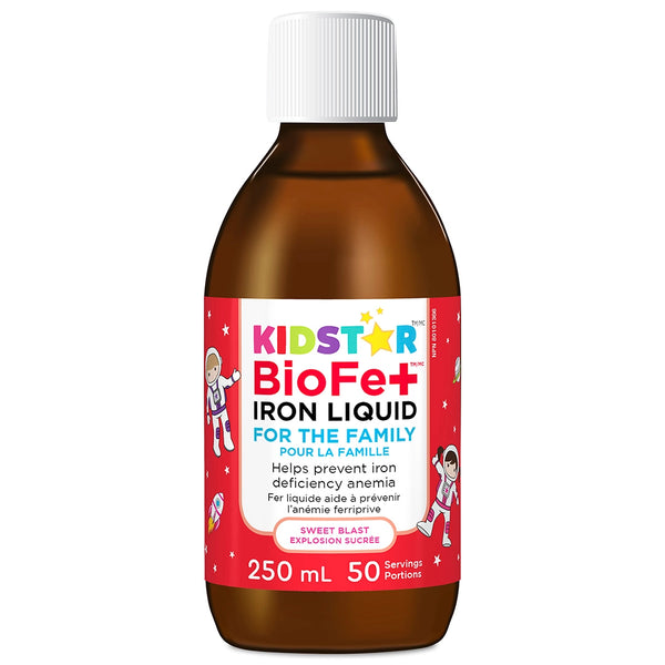 KidStar Nutrients BioFe+ Iron Liquid for Kids - Sweet Blast (250 mL)