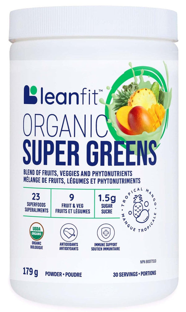 Leanfit Organic Super Greens - Tropical Mango 179 g Image 1