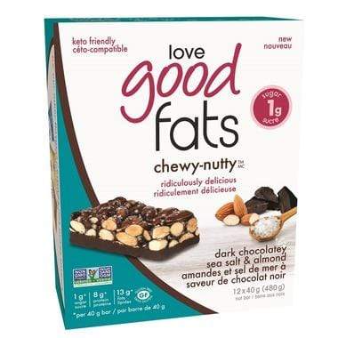 Love Good Fats Chewy-Nutty Keto Bars - Dark Chocolatey Sea Salt & Almond Image 1