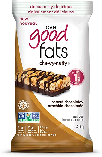 Love Good Fats Chewy-Nutty Keto Bars - Peanut Chocolatey Image 3