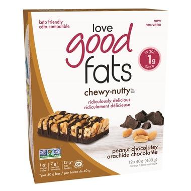 Love Good Fats Chewy-Nutty Keto Bars - Peanut Chocolatey Image 2