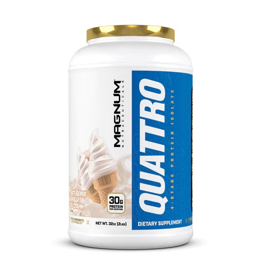 Magnum Nutraceuticals Quattro 4-Stage Protein Isolate - Soft Serve Vanilla Ice Cream Image 2