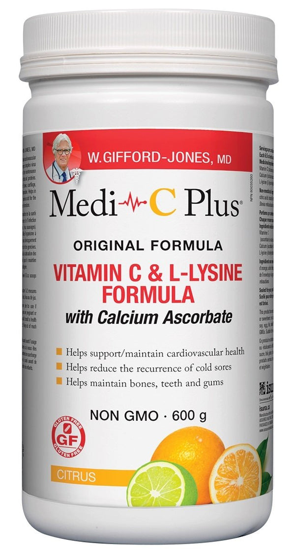 Medi-C Plus Vitamin C & L-Lysine Formula with Calcium Ascorbate - Citrus Image 1