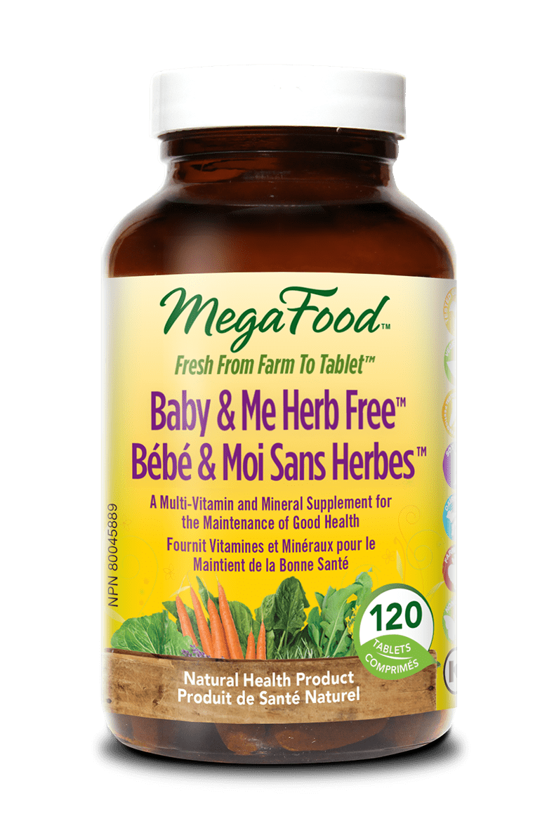 Buy MegaFood Baby & Me Herb Free (120 Tablets) for $71.95 CAD - Vitasave