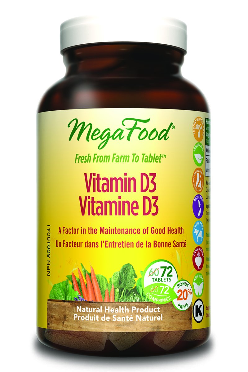 Buy MegaFood Vitamin D3 1000 IU BONUS SIZE (72 Tablets) for 49.48 CAD