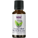 NOW Nature's Shield Essential Oil Blend (30 mL) – a brown glass bottle with a black dropper cap, featuring a white label with colorful botanical illustrations and product details, designed for natural protection and immune support.