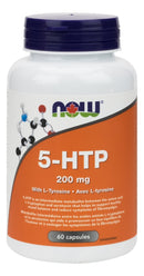 NOW 5-HTP 200 mg + Tyrosine 60 Capsules Image 1