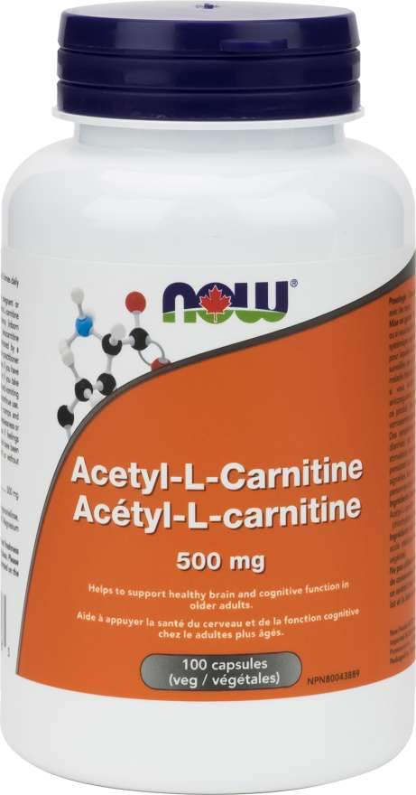 NOW Acetyl-L-Carnitine 500 mg 100 VCaps Image 1