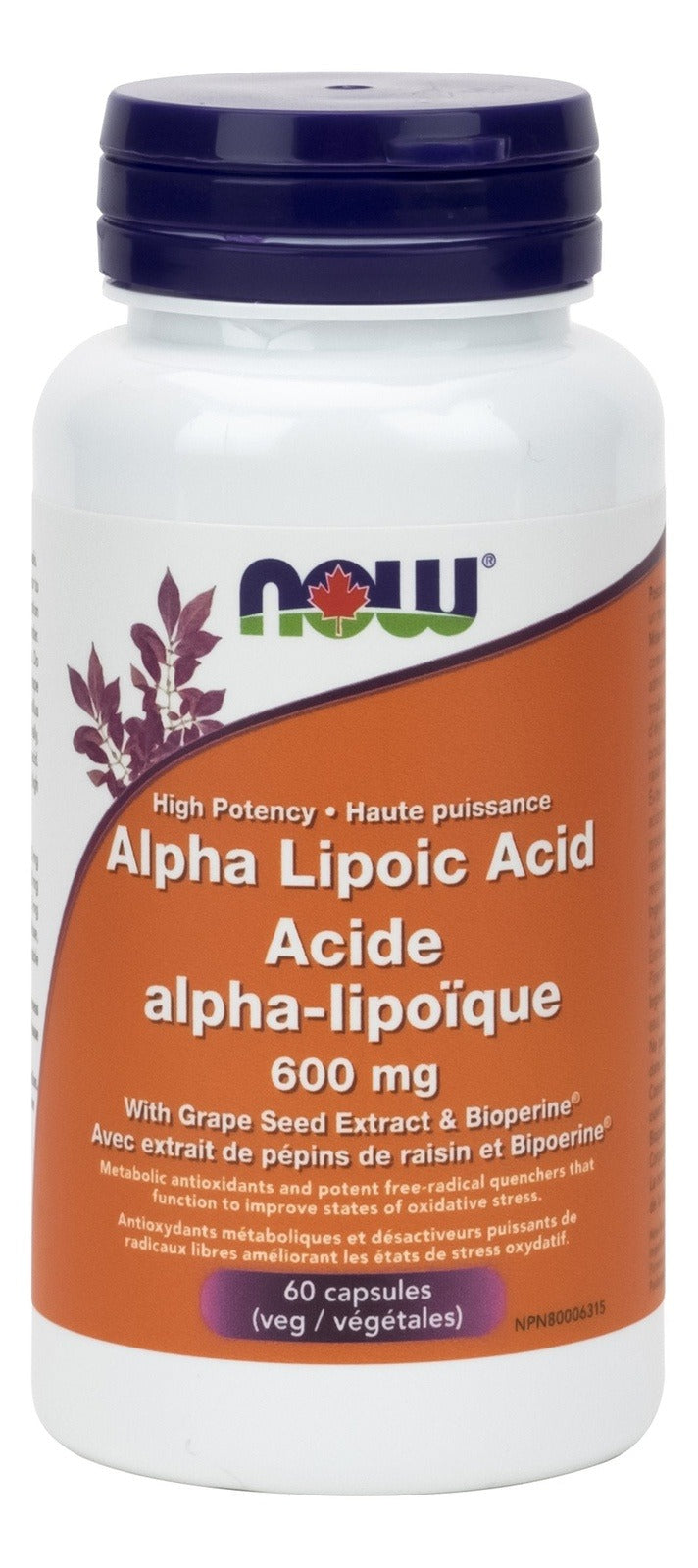 NOW Alpha Lipoic Acid 600 mg 60 VCaps Image 1