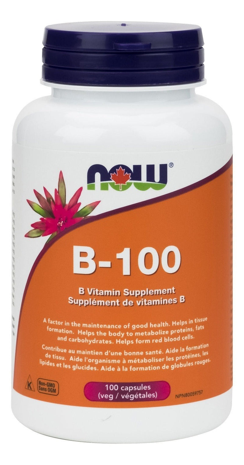NOW B-100 B Vitamin Suppliment 100 VCaps Image 1