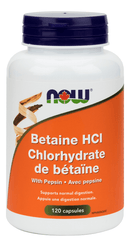 NOW Betaine HCL with Protease 120 VCaps Image 1