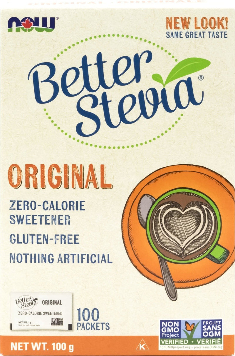 NOW Better Stevia Zero-Calorie Sweetener - Original 100 Packets Image 1