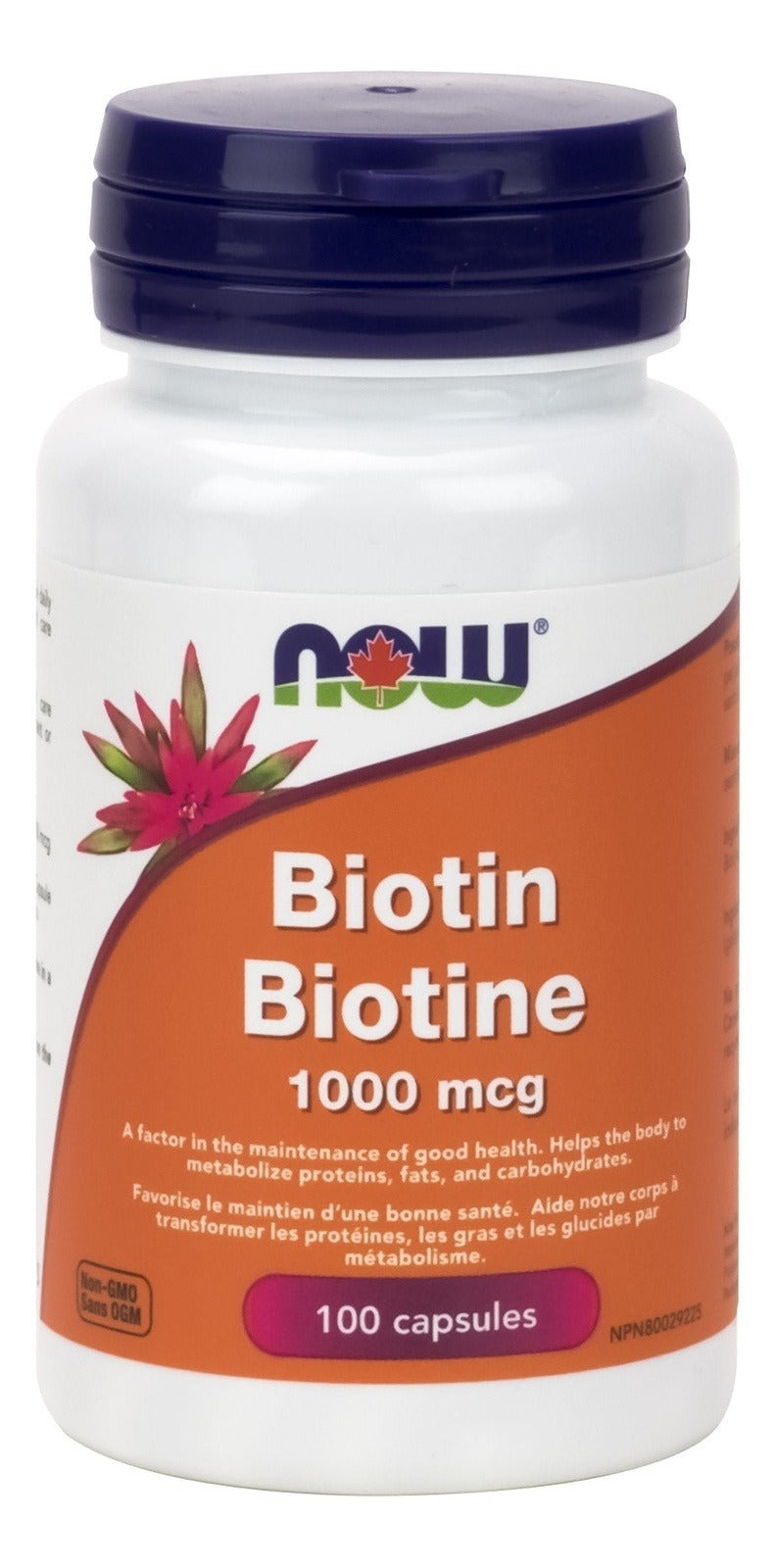 NOW Biotin 1000 mcg 100 Capsules Image 1