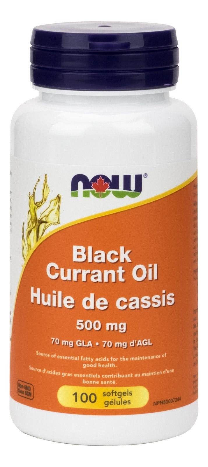 NOW Black Currant Oil 500 mg with GLA 100 Softgels Image 1