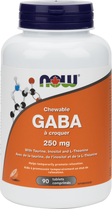 NOW Chewable GABA 250 mg 90 Tablets Image 1
