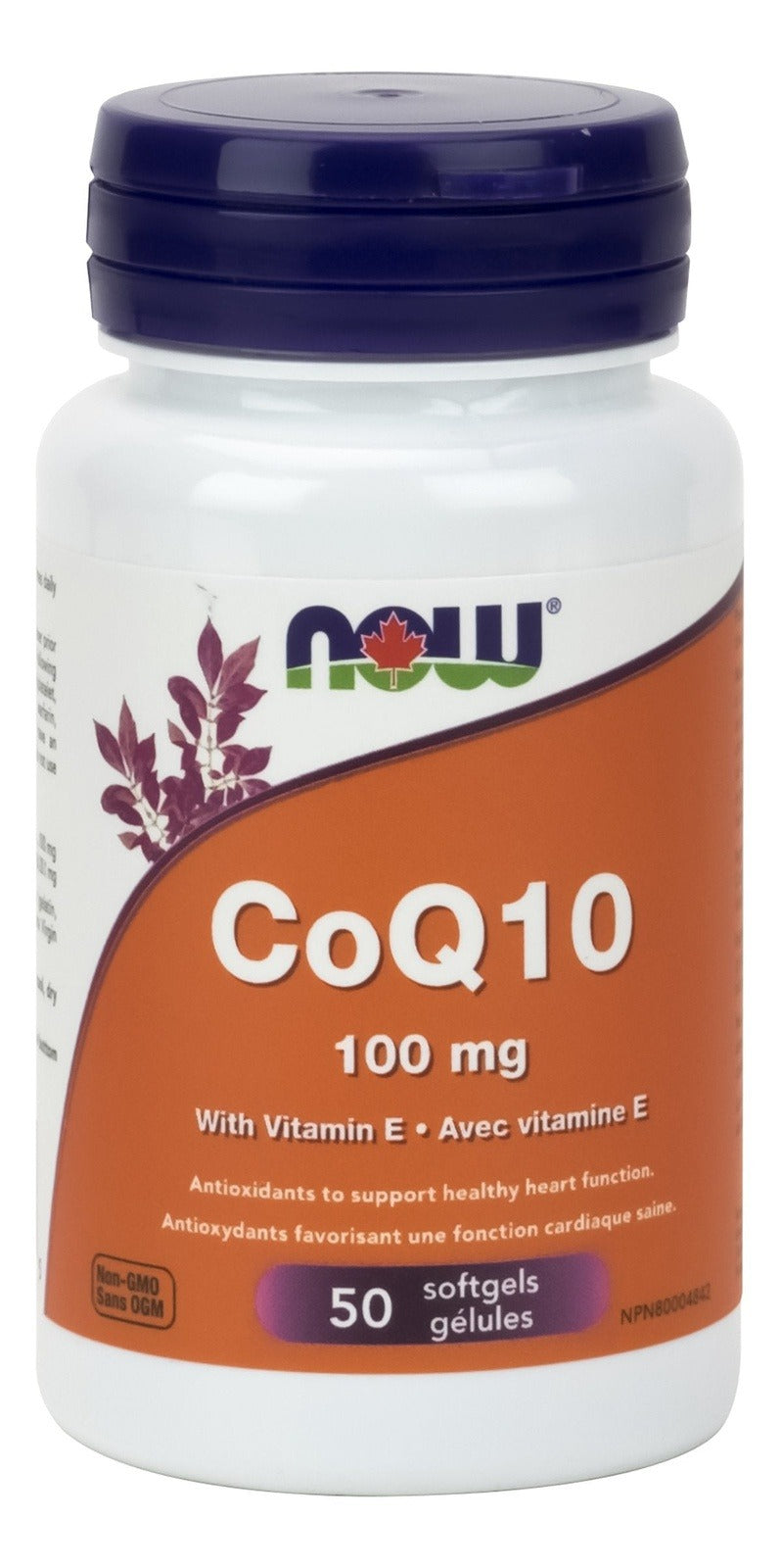 NOW CoQ10 100 mg with Vitamin E 50 Softgels Image 1
