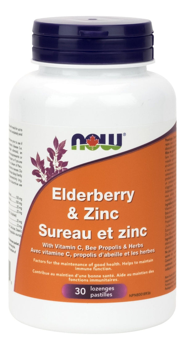 NOW Elderberry and Zinc 30 Lozenges Image 1