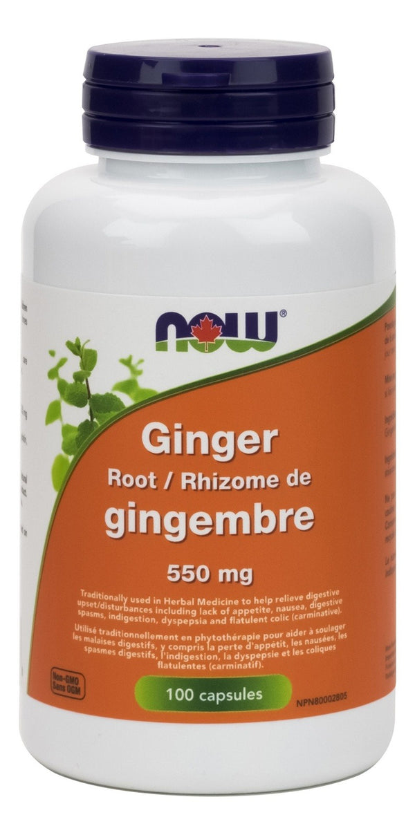 NOW Ginger Root 550 mg 100 Capsules Image 1