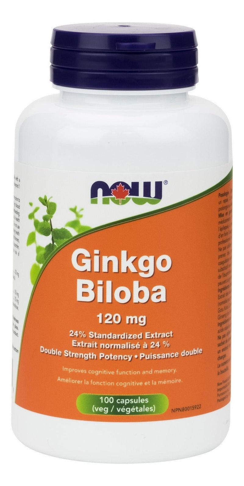 NOW Ginkgo Biloba 120 mg Capsules Image 2