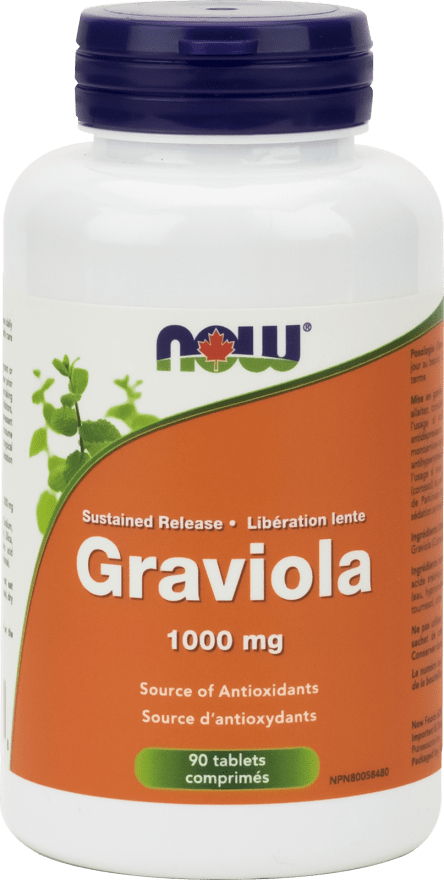 NOW Graviola 1000 mg Antioxidant Source 90 Tablets Image 1