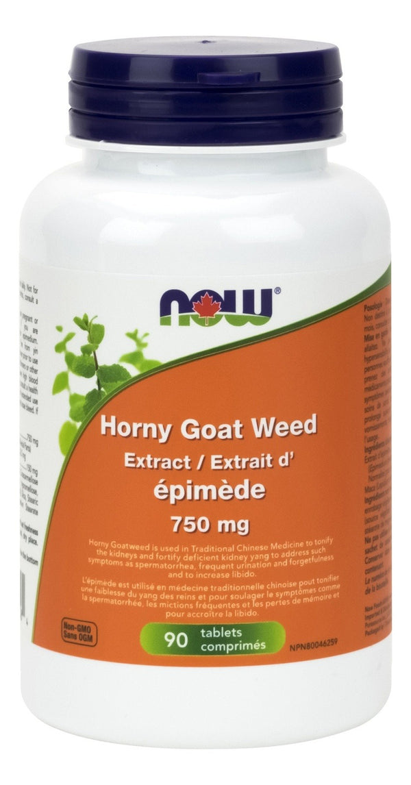 NOW Horny Goat Weed Extract 750 mg 90 Tablets Image 1