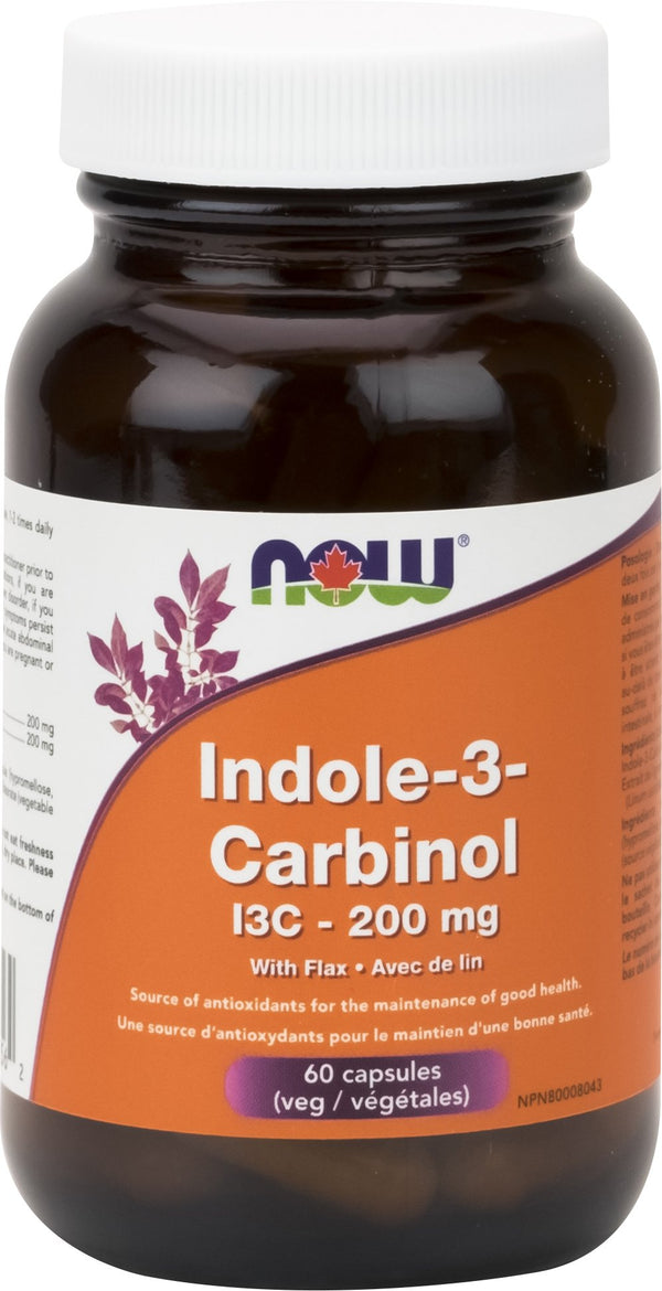 NOW Indole-3-Carbinol 200 mg with Flax 60 VCaps Image 1