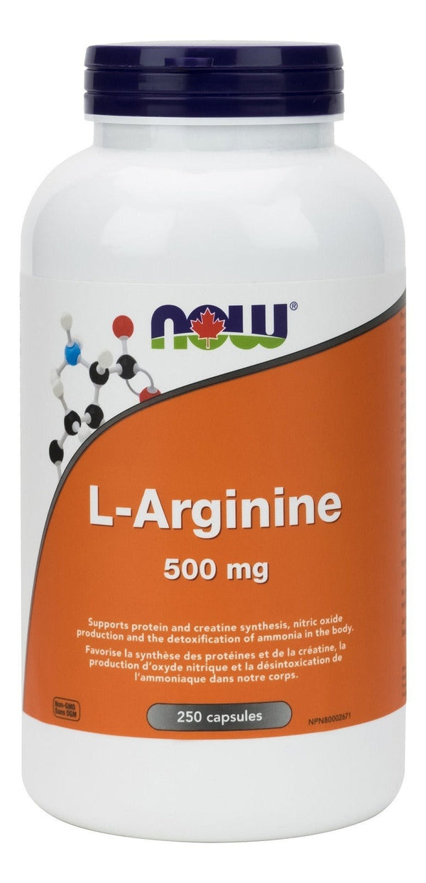 NOW L-Arginine 500 mg 250 Capsules Image 1