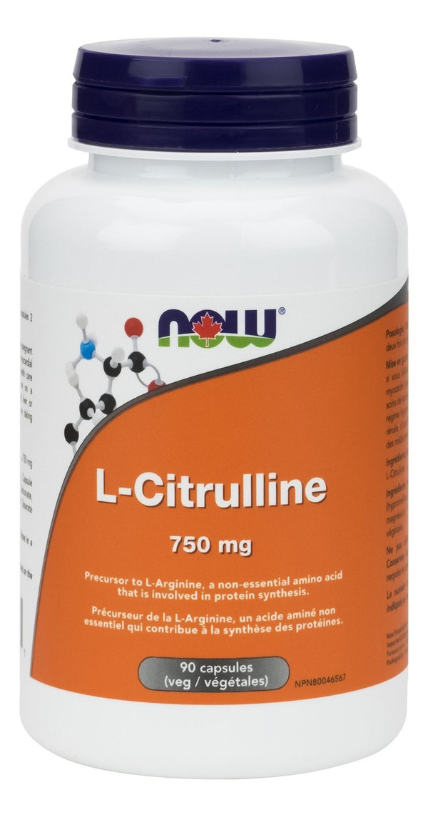 NOW L-Citrulline 750 mg 90 VCaps Image 1