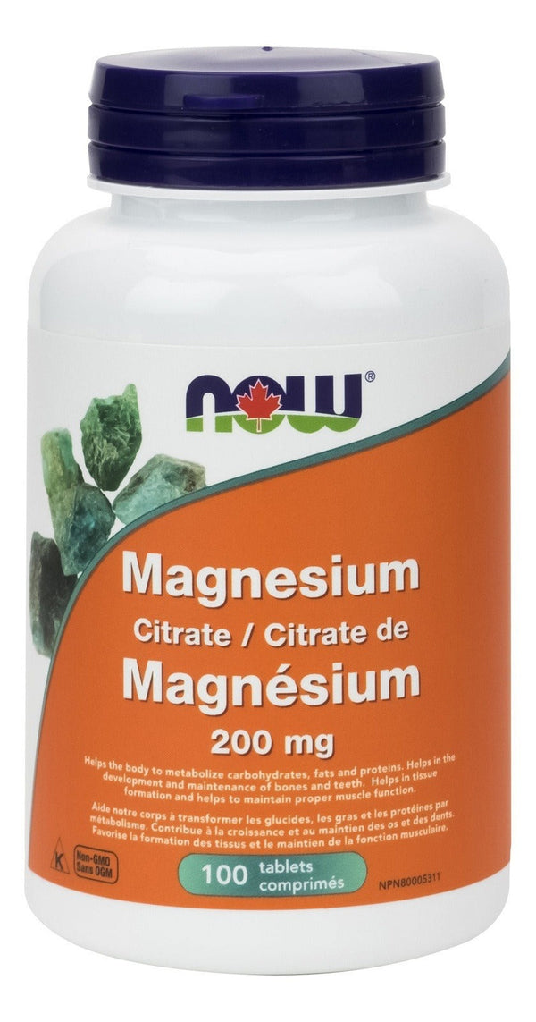 NOW Magnesium Citrate 200 mg 100 Tablets Image 1
