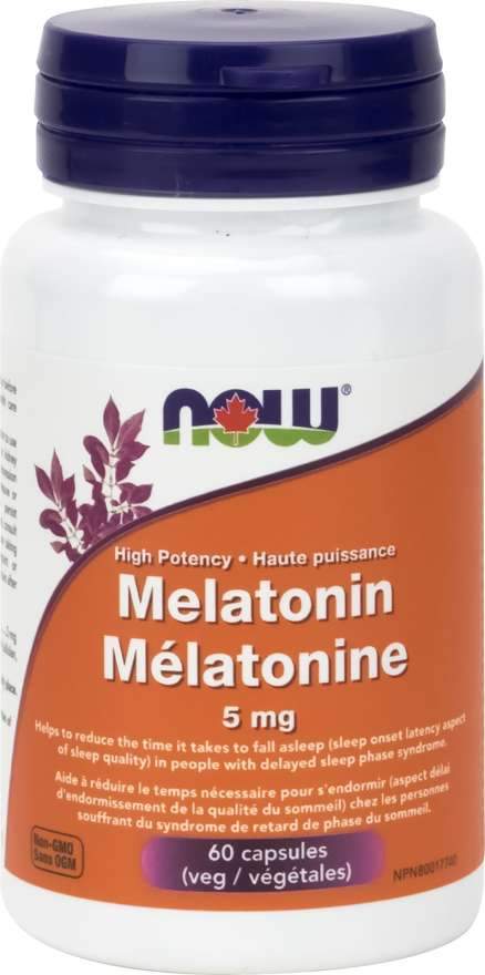 NOW Melatonin 5 mg 60 VCaps Image 1
