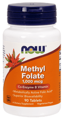 NOW Methyl Folate 1000 mcg 90 Tablets Image 1