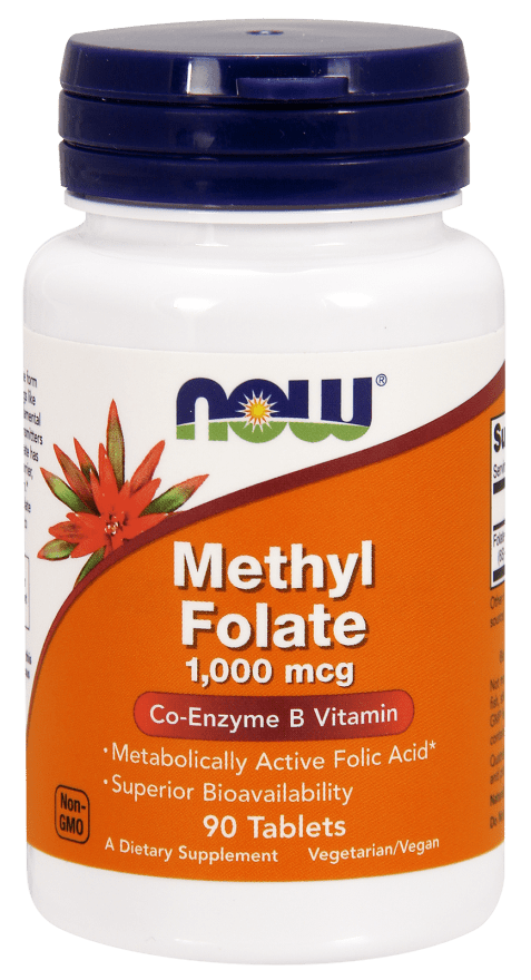 NOW Methyl Folate 1000 mcg 90 Tablets Image 1