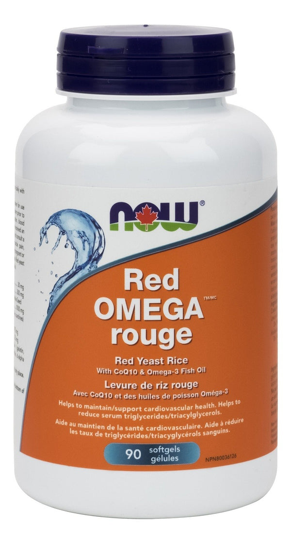 NOW Omega Red Yeast Rice with CoQ10 & Omega-3 Fish Oil 90 Softgels Image 1