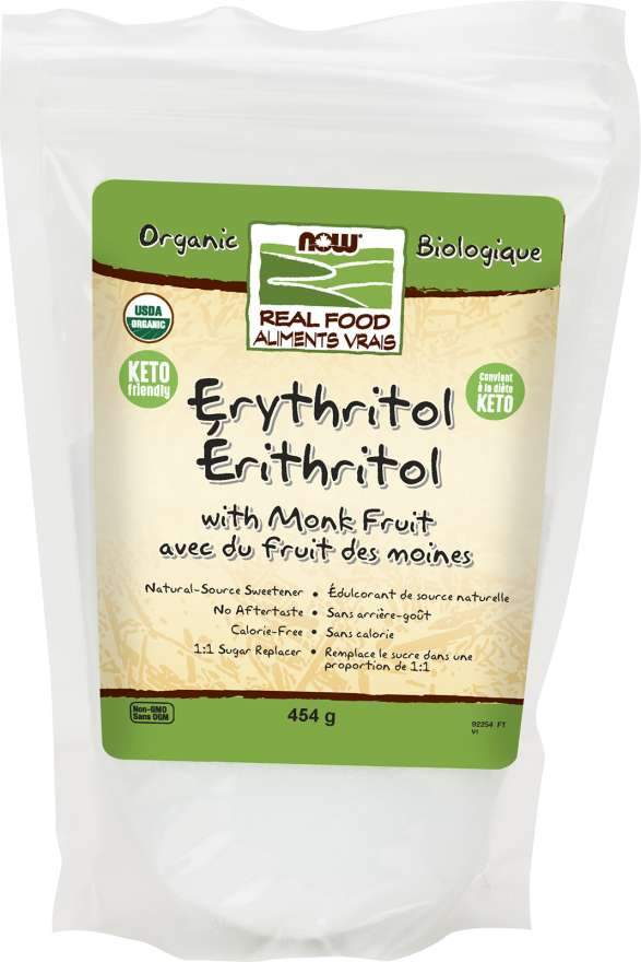 NOW Organic Erythritol with Monk Fruit 454 g Image 1