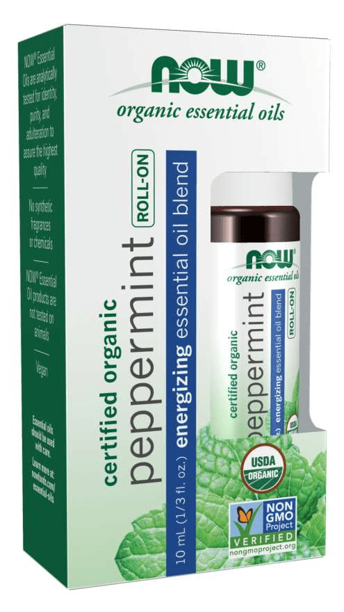 NOW Peppermint Essential Oil Blend Organic Roll-On 10 mL Image 1