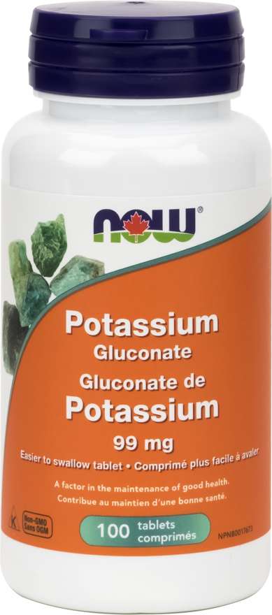NOW Potassium Gluconate 99 mg 100 Tablets Image 1