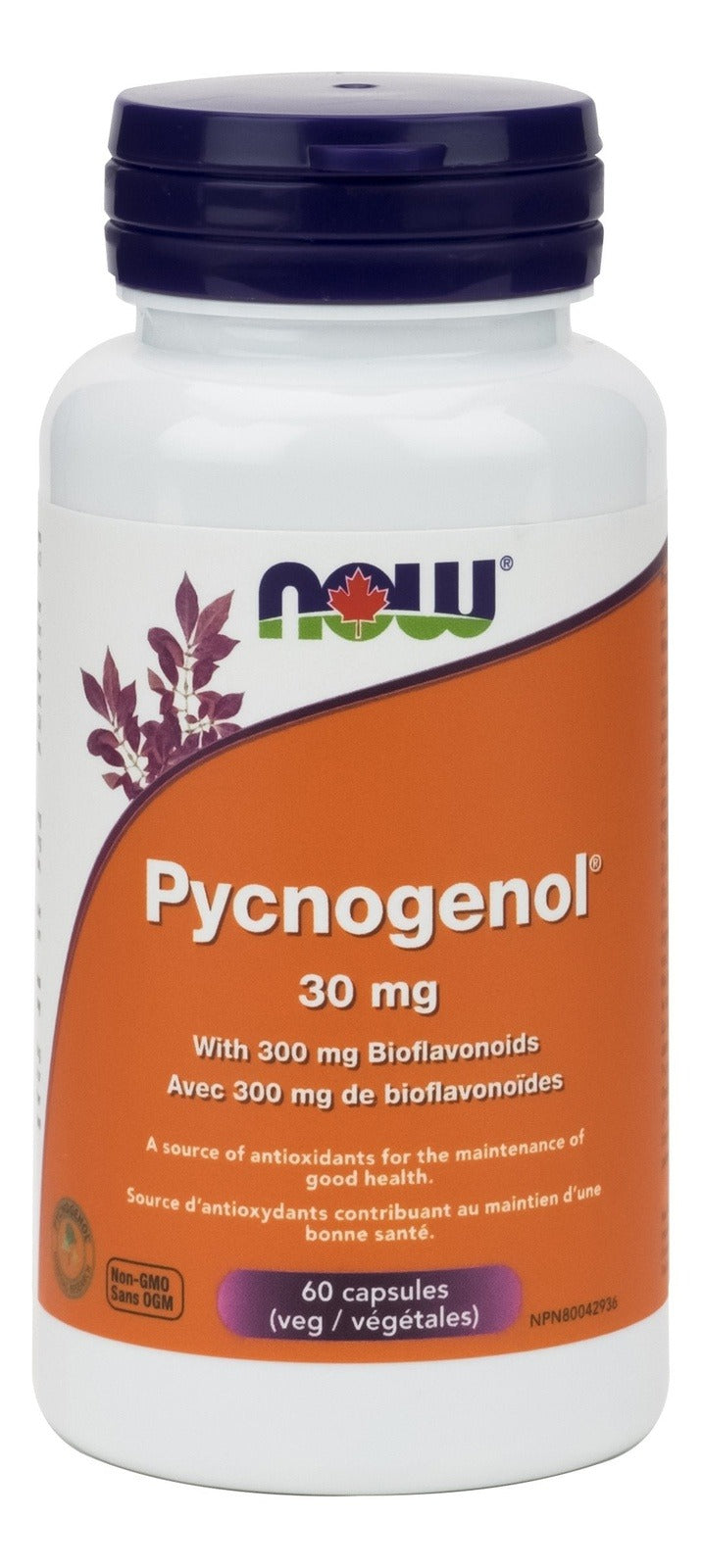 NOW Pycnogenol 30 mg with Bioflavonoids 60 VCaps Image 1