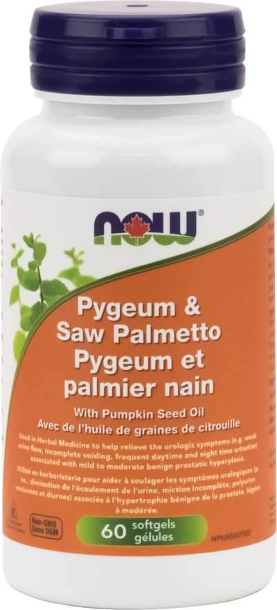 NOW Pygeum & Saw Palmetto with Pumpkin Seed OIl 60 Softgels Image 1