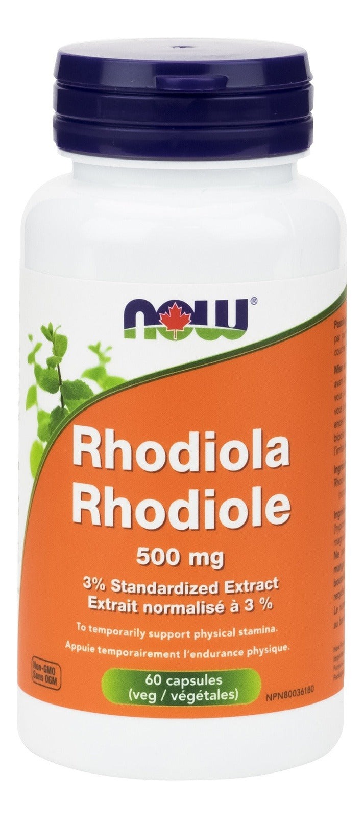 NOW Rhodiola 500 mg 60 VCaps Image 1