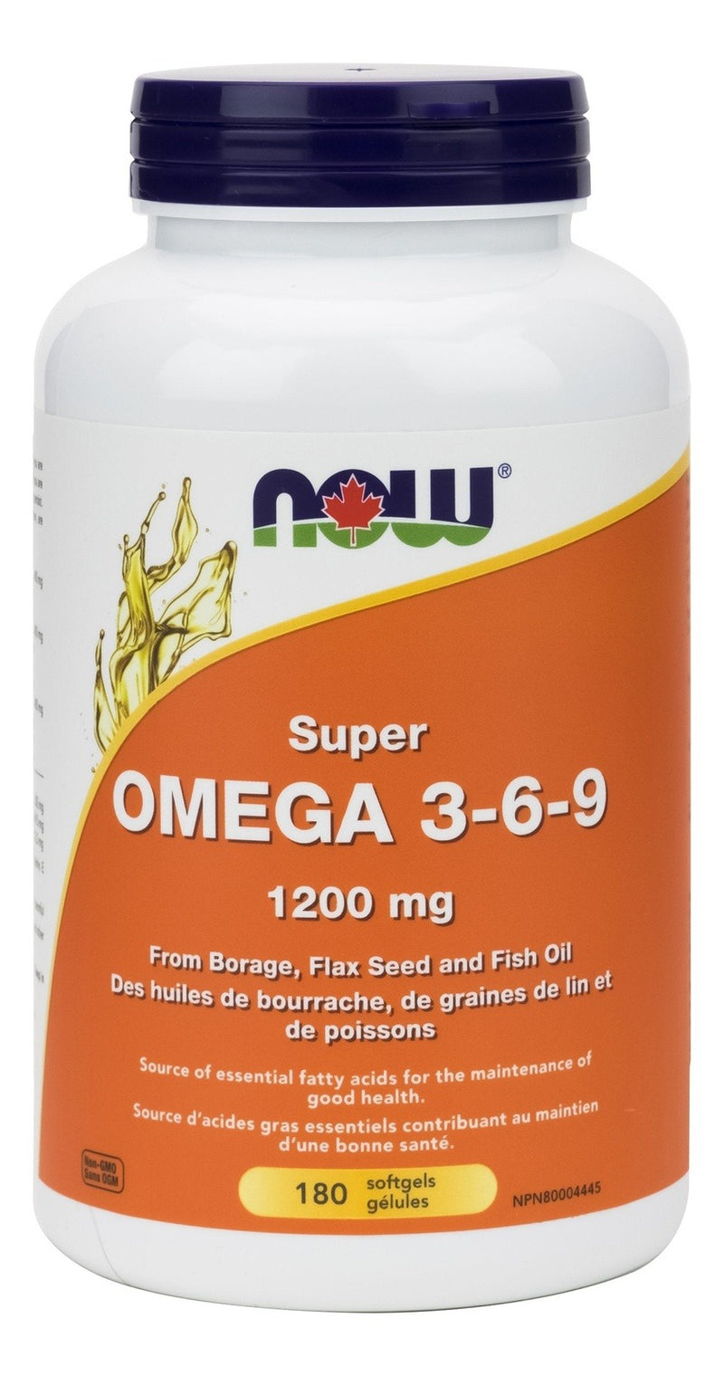 NOW Super Omega 3-6-9 1200 mg 180 Softgels Image 1