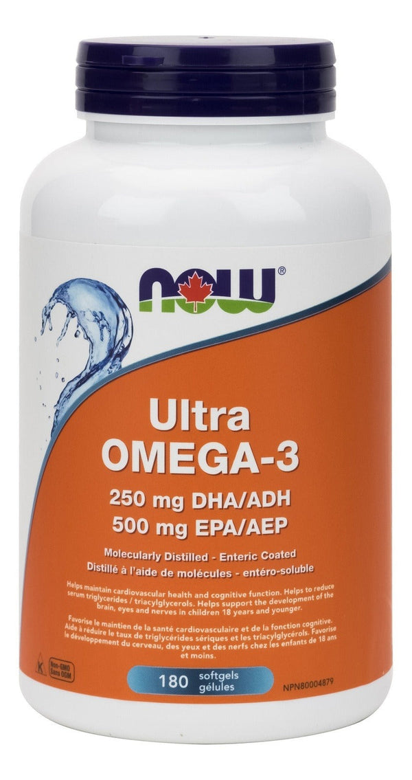 NOW Ultra Omega-3 500 EPA - 250 DHA 180 Softgels Image 1