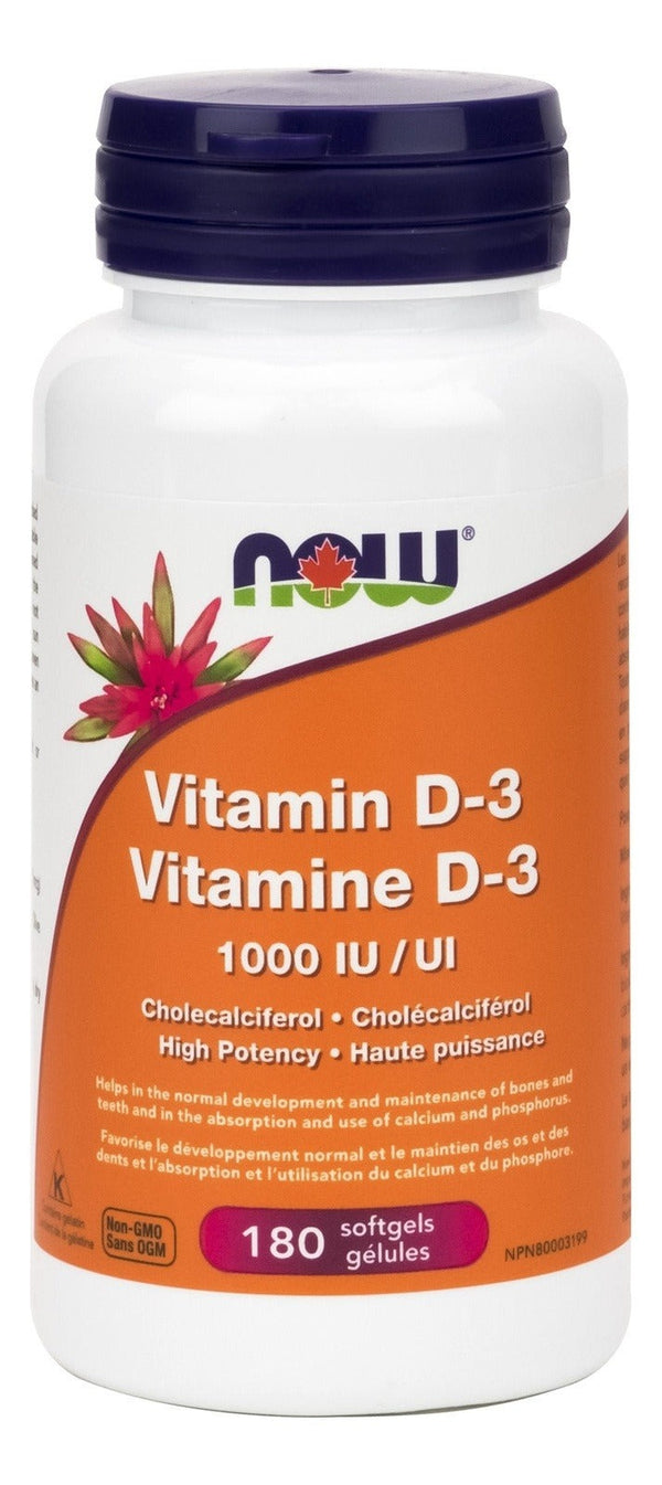NOW Vitamin D-3 1000 IU Softgels Image 1