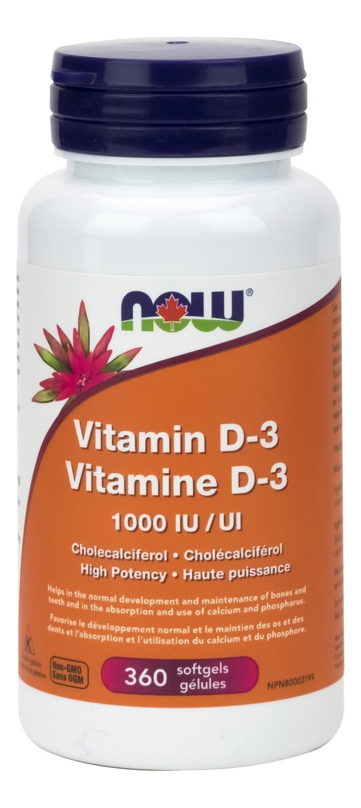 NOW Vitamin D-3 1000 IU Softgels Image 2