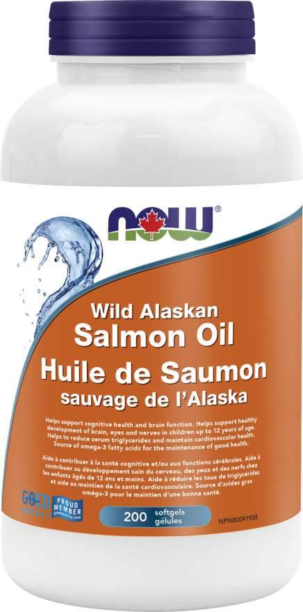 NOW Wild Alaskan Salmon Oil 1000 mg 200 Softgels Image 1