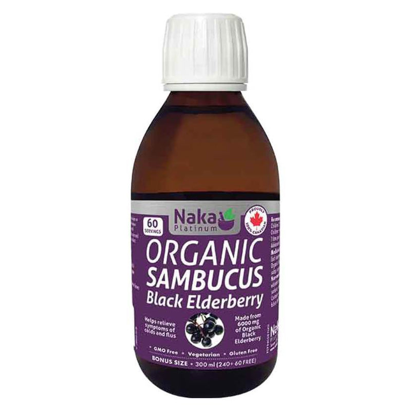 Naka Organic Sambucus Syrup - Black Elderberry BONUS SIZE 300 mL Image 1